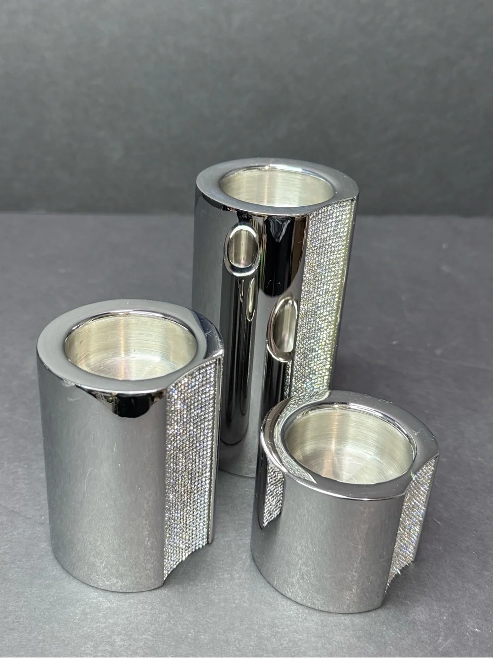 Authentic Swarovski Ambiray Crystal Candle Holders Set of 3 Retired Rare